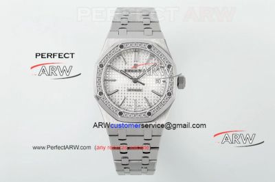 IPF Replica Audemars Piguet Royal Oak 37mm Stainless Steel White Dial Diamond Bezel